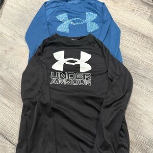 Under Armour Kids Long Sleeve Tees - Blue and Black